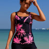 Two Piece Women's Tankini Swimsuits Blouson Swim Tank Top with Shorts Modest Bathing Suits