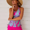 Two Piece Tankini Swimsuits for Women Tummy Control Bathing Suit with Shorts Athletic