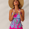 Two Piece Tankini Swimsuits for Women Tummy Control Bathing Suit with Shorts Athletic