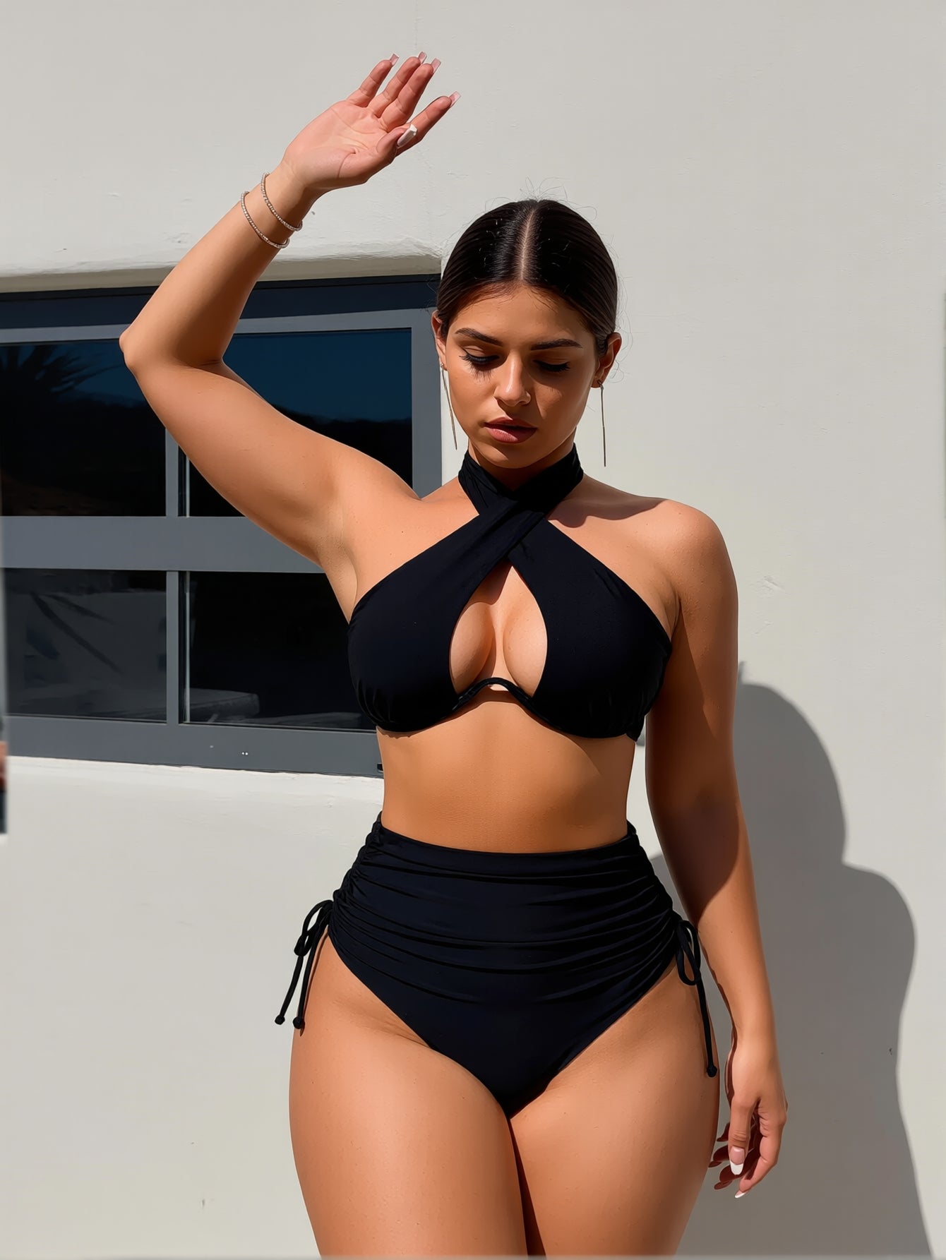 Women's Halter Bikini Set Linked Bathing Suit Summer Beach Two Piece Swimsuit