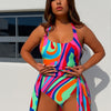 PLUS SIZE One Piece Bathing Suit for Women with Beach Cover up Wrap Skirt Swimsuit  Bikini Set