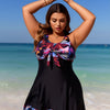 Plus Size Tummy Control Tankini Set Swimsuit Twist Front Swim Dress with Short Two Piece Bathing Suit