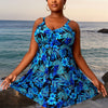 Plus Size Swimdress for Women High Waisted Tummy Control Tankini Bathing Suits Two Piece Swimsuits with Boyshorts