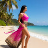 Two Piece Skirt Set Women Sexy Halter Backless Bodysuit and Wrap Tied High Split Summer Maxi Skirt Set