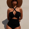 Women's Bikini Sets Two Piece Swimsuit High Waisted V Neck Twist Front Adjustable Spaghetti Straps Bathing Suit