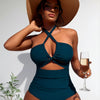 Women's Bikini Sets Two Piece Swimsuit High Waisted V Neck Twist Front Adjustable Spaghetti Straps Bathing Suit