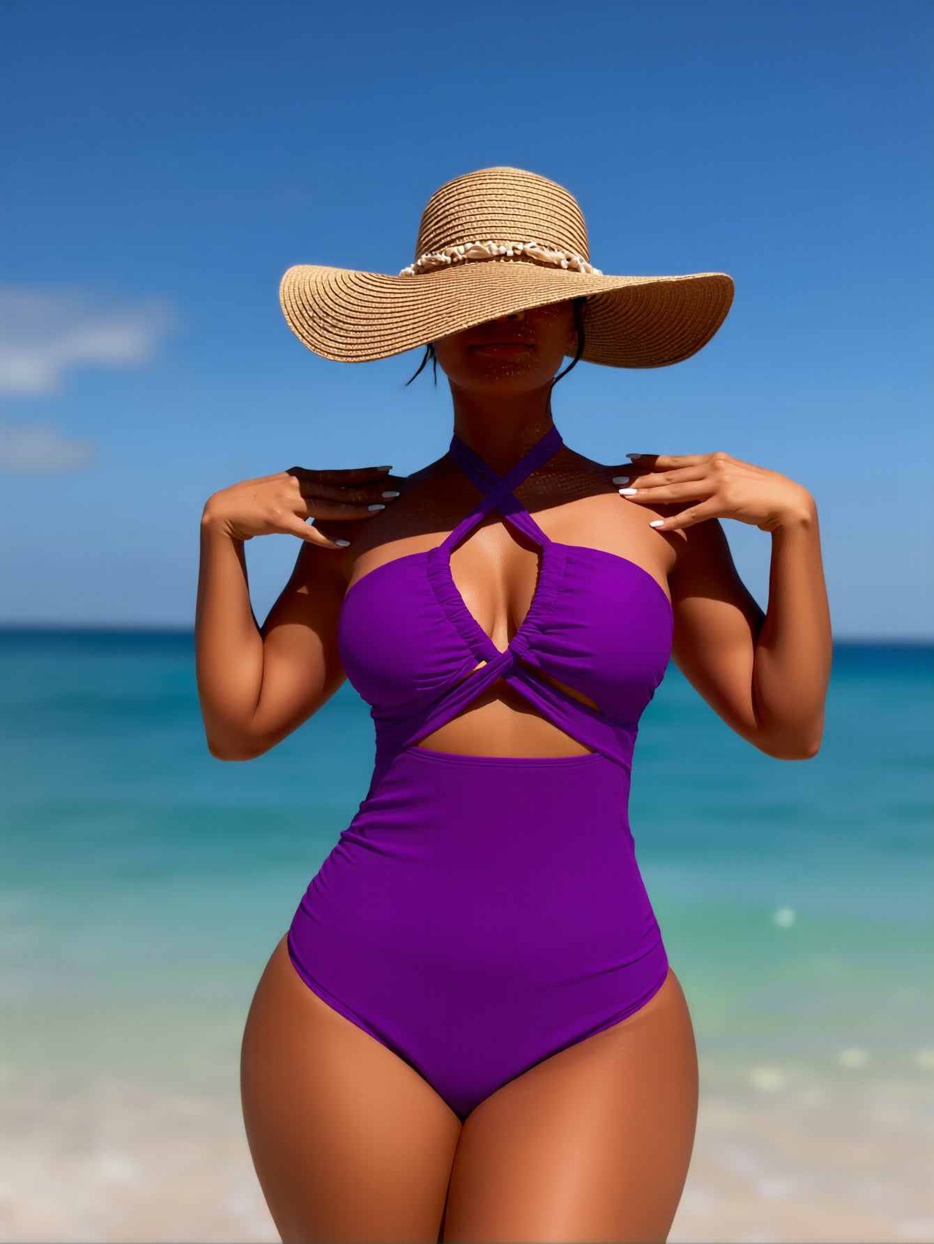 Womens One Piece Swimsuit Tummy Control Bathing Suit Slimming Swim Suits 2025 Crisscross Cutout Swimwear