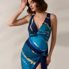Women's One Piece Swimsuits with Cover Up Skirt Tummy Control V Neck Bathing Suits