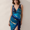 Women's One Piece Swimsuits with Cover Up Skirt Tummy Control V Neck Bathing Suits