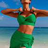 Womens High Waisted Bikini Set Gold Metal Two Piece Swimsuits Tummy Control Tie Knot 2026 Bathing Suits