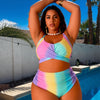 PLUS SIZE Womens Tummy Control Bathing Suits Modest High Waisted Bikini Sets Cute Halter 2 Piece Swim Suit 2026