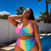 PLUS SIZE Womens Tummy Control Bathing Suits Modest High Waisted Bikini Sets Cute Halter 2 Piece Swim Suit 2026
