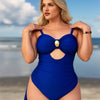 Womens One Piece Swimsuit Metal Modest Tummy Control Bathing Suit Slimming Full Coverage Mesh Swim Suits