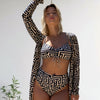 Women's 3 Pieces Bikini Bathing Suit Drawstring Swimsuit with Cover Ups Kimono