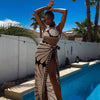 3 Piece Swimsuits for Women High Waisted Bikini Sets Retro Swimsuit with Cover up Beach Wrap Skirt