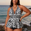 PLUS SIZE Women's Tankini Bathing Suits Two-Piece Tummy Control Swim Dress High Waist Swimsuits with Boyshorts