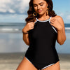 PLUS SIZE Two Piece Tankini Set Tummy Control Swimsuit for Women High Neck Top with Bottom Bathing Suits Ruched Swimwear