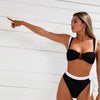Women's Sexy Bikini Sets High Cut Two Pieces Swimsuit Shell Ruched Bandeau Bathing Suit