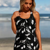 Women Plus Size Swimsuit Two Piece Flowy Swimdress Tummy Control Bathing Suits with High Waisted Shorts