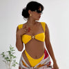 Women's High Waisted Bikini with Skirt Whip Stitch 2 Piece Swimsuits Tummy Control Bathing Suit