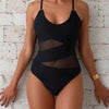 Women's Tummy Control Swimsuits Mesh Sexy One Piece Bathing Suits Slimming Swimwear