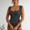 Womens One Piece Swimsuit Retro Square Neck Tummy Control Bathing Suits Ruched Modest Full Coverage Swimwear