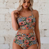 Women's Bikini Sets Floral Print Whip Stitch 2 Piece Swimsuits High Waisted Scoop Bathing Suits