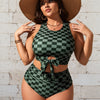 Womens Plus Size Bikini Sets High Waisted Scoop Neck Bahting Suits