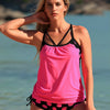 Women Tummy Control Tankini Bathing Suit Ruffle High Waisted Swimsuit