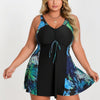 Plus Size Swimsuit for Women Tankini Bathing Suit Tummy Control Swim Dress Two Piece Swimsuits with Shorts