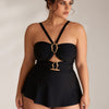 Women's Bandeau Bikini with Skirt - Push Up Strapless Two Piece Swimsuit High Waisted Bathing Suit 2026 Swimwear