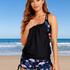 Women's Tankini Sets Two Piece Swimsuit High Waisted Tummy Control Bathing Suit Back Tie Drawstring Mesh