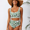 Women's High Waisted Bikini Sets Two Piece Swimsuit Color Block Sporty Athletic Moderate Coverage Bathing Suits