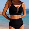 Bikini Sets for Women High Waisted Two Piece Bathing Suit U Wired V Neck Swimsuit Adjustable Straps Swimwear