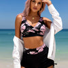 Women's Sporty Two Piece Swimsuits Halter Push Up Bathing Suits Athletic Swimwear for Women