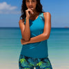 Tankini Swimsuits for Women 2026 Tummy Control Two Piece Bathing Suits with Sporty Pockets Swim Shorts