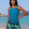 Tankini Swimsuits for Women 2026 Tummy Control Two Piece Bathing Suits with Sporty Pockets Swim Shorts