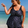 Plus Size Swimsuit for Women Two Piece Modest Tankini Full Coverage Tummy Control Bathing Suits with Shorts