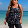 Plus Size Swimsuit for Women Two Piece Modest Tankini Full Coverage Tummy Control Bathing Suits with Shorts