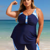 Plus Size Swimsuit for Women Two Piece Modest Tankini Full Coverage Tummy Control Bathing Suits with Shorts