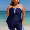 Plus Size Swimsuit for Women Two Piece Modest Tankini Full Coverage Tummy Control Bathing Suits with Shorts