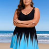 PLUS SIZE Womens Plus Size Swim Dress One Piece Swimsuit Tummy Control Bathing Suit Ruffle Tie Front Ruched Swimdress Swimwear