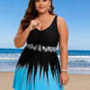 PLUS SIZE Womens Plus Size Swim Dress One Piece Swimsuit Tummy Control Bathing Suit Ruffle Tie Front Ruched Swimdress Swimwear