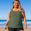 Womens Plus Size Tankini Swimsuit Two Piece Bathing Suits Swim Tank Top with Boy Short