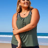 Womens Plus Size Tankini Swimsuit Two Piece Bathing Suits Swim Tank Top with Boy Short