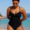 Womens Swimsuits Tummy Control Bathing Suit Slimming One Piece U-Ring Shapewear Swimwear with Ruched Waist