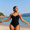 Womens Swimsuits Tummy Control Bathing Suit Slimming One Piece U-Ring Shapewear Swimwear with Ruched Waist