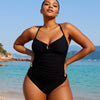 Womens Swimsuits Tummy Control Bathing Suit Slimming One Piece U-Ring Shapewear Swimwear with Ruched Waist
