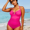 Womens Swimsuits Tummy Control Bathing Suit Slimming One Piece U-Ring Shapewear Swimwear with Ruched Waist