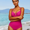 Womens Swimsuits Tummy Control Bathing Suit Slimming One Piece U-Ring Shapewear Swimwear with Ruched Waist